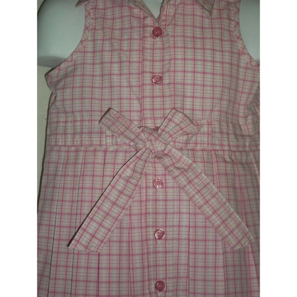 Kid Zone Pink Plaid Pleated Sleeveless Sun Summer Dress 2T Sundress Girls - Picture 4 of 12